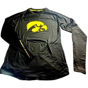 Iowa Hawkeyes Sports Shirt Ladies Small Long Sleeve Black Yellow Team Spirit
